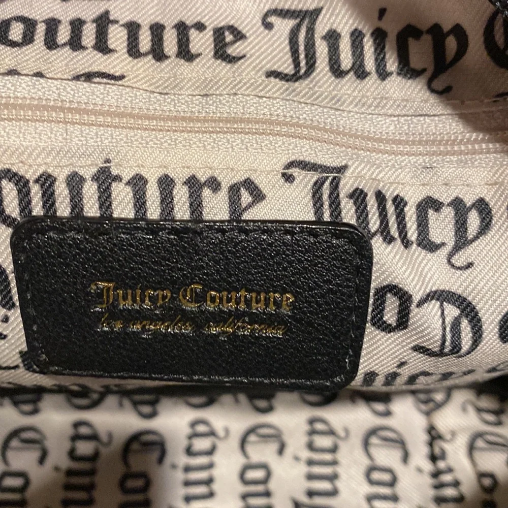 NWT Juicy Couture black with pink floral pattern crossbody purse - Picture 9 of 10